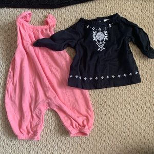 Carters 2 piece lot. Jump suit and shirt. Newborn